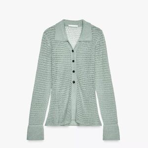 Zara cut out knit polo sweater size XS